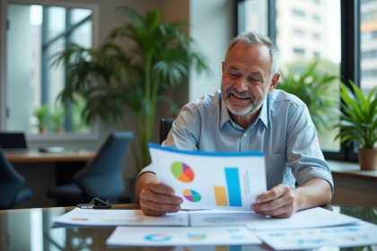 Homme d'affaires en réunion dans un bureau moderne