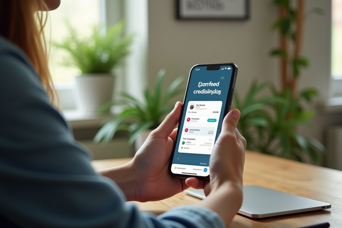 Personne utilisant un smartphone pour une plateforme de crowdfunding